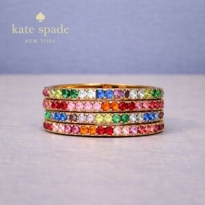 Kate Spade Multicolor Gemstone Stackable Rings - Size 6